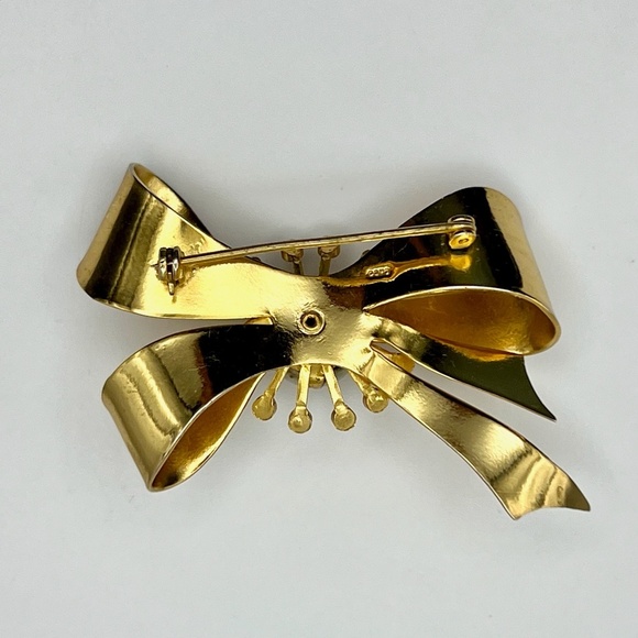 Vintage Coro signed Gold tone Bow ladies Brooch Pin - Picture 5 of 6